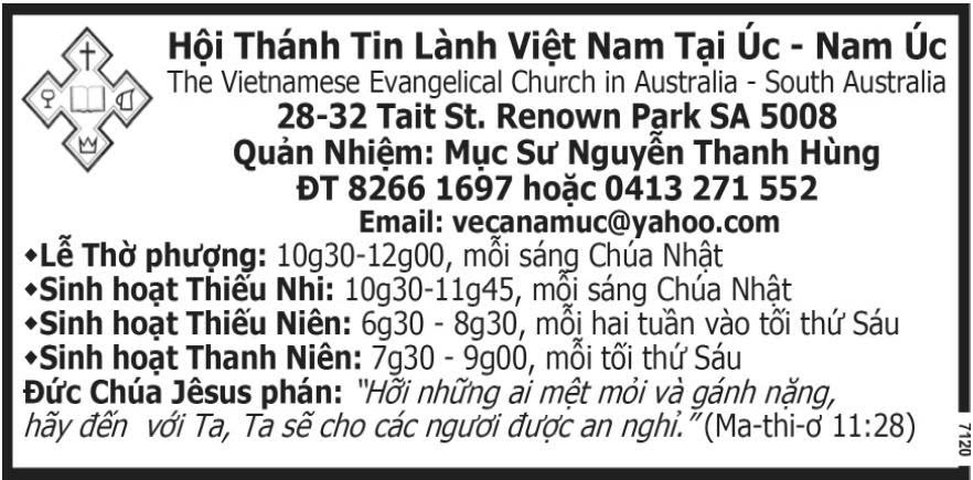 Hoi thanh tin lanh viet nam tai uc