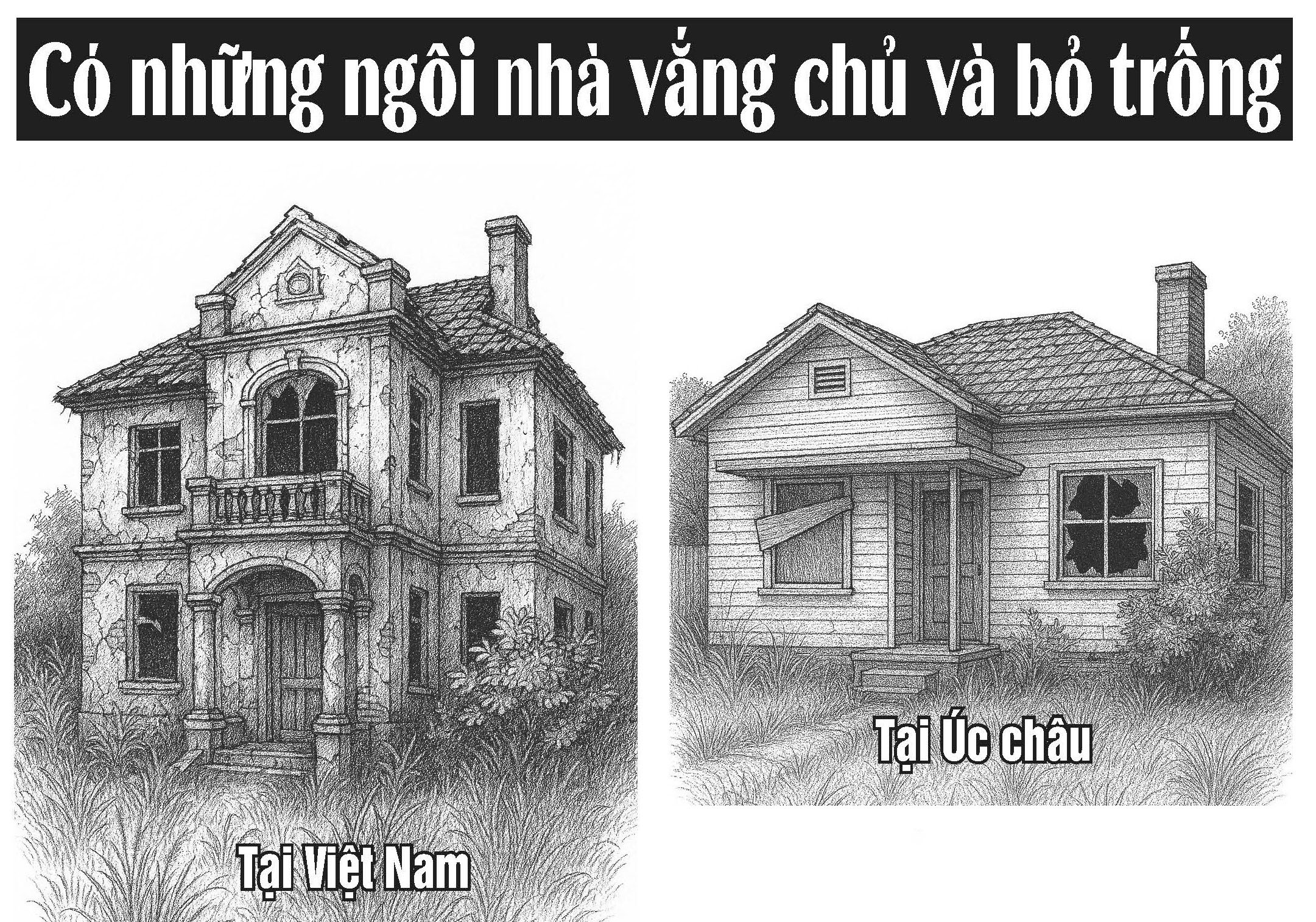 Có những ngôi nhà vắng chủ và bỏ trống