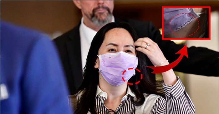 Giám đốc Huawei Mạnh Vãn Châu đeo khẩu trang ‘made in Taiwan’ thay vì ‘made in China’