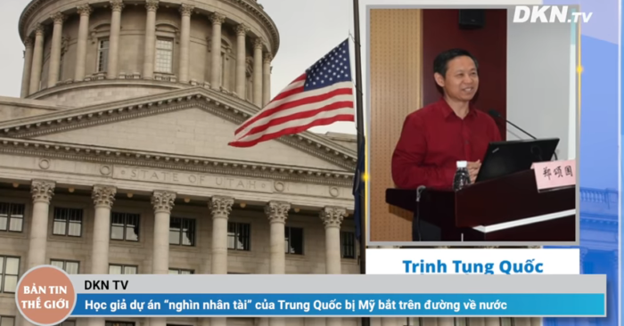Học giả dự án ‘nghìn nhân tài’ của Trung Quốc bị Mỹ bắt trên đường về nước